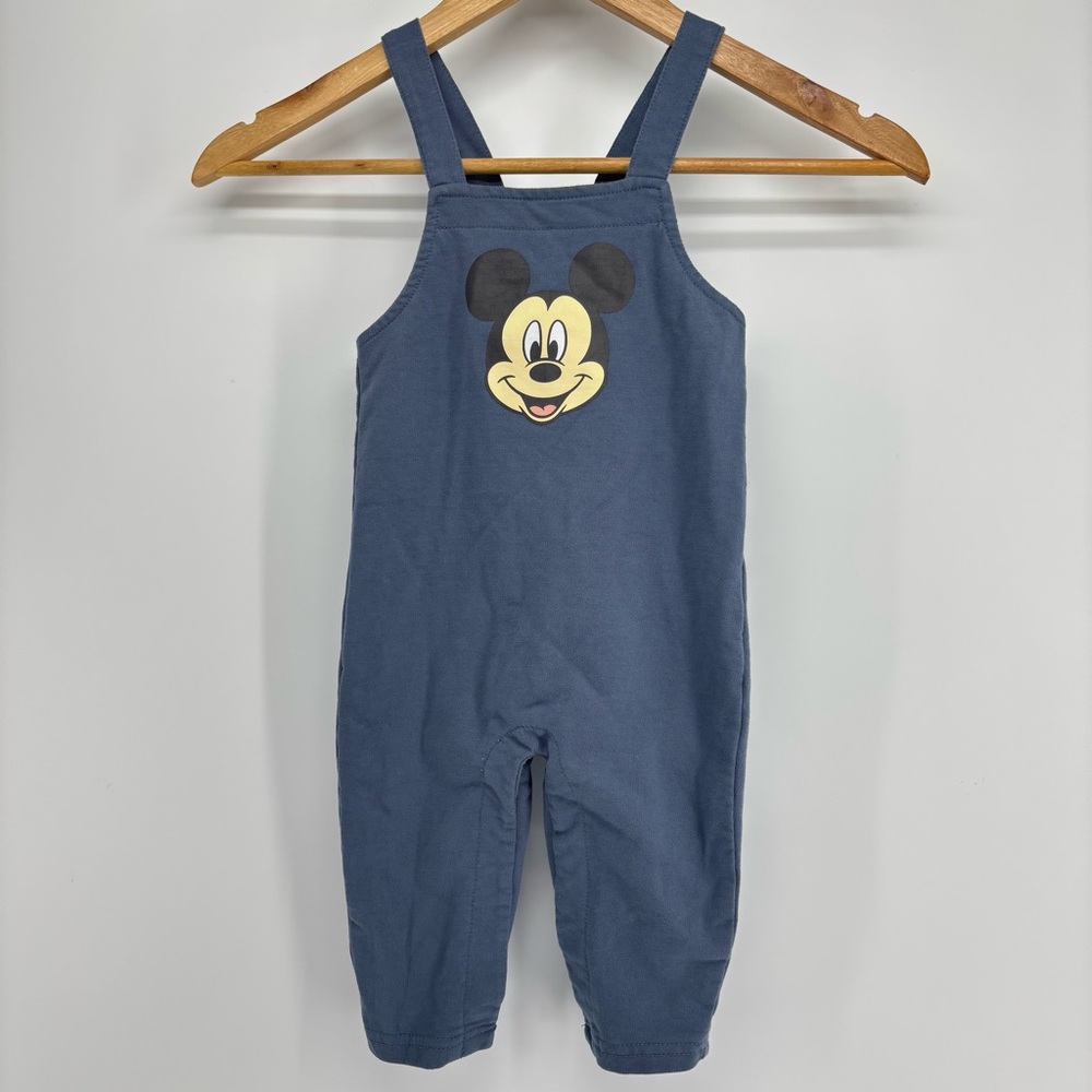 Disney Baby Boys Mickey Mouse Overalls Blue 12/18 Month Snap Leg